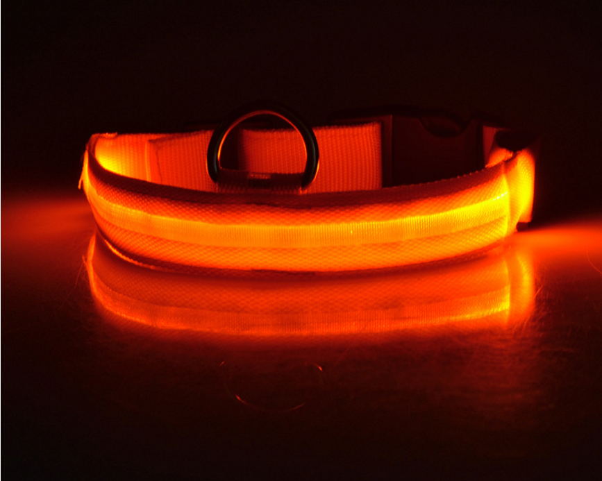 LED Pet Dog Luminous Collar Night Safety Flashing Glow IN DARK