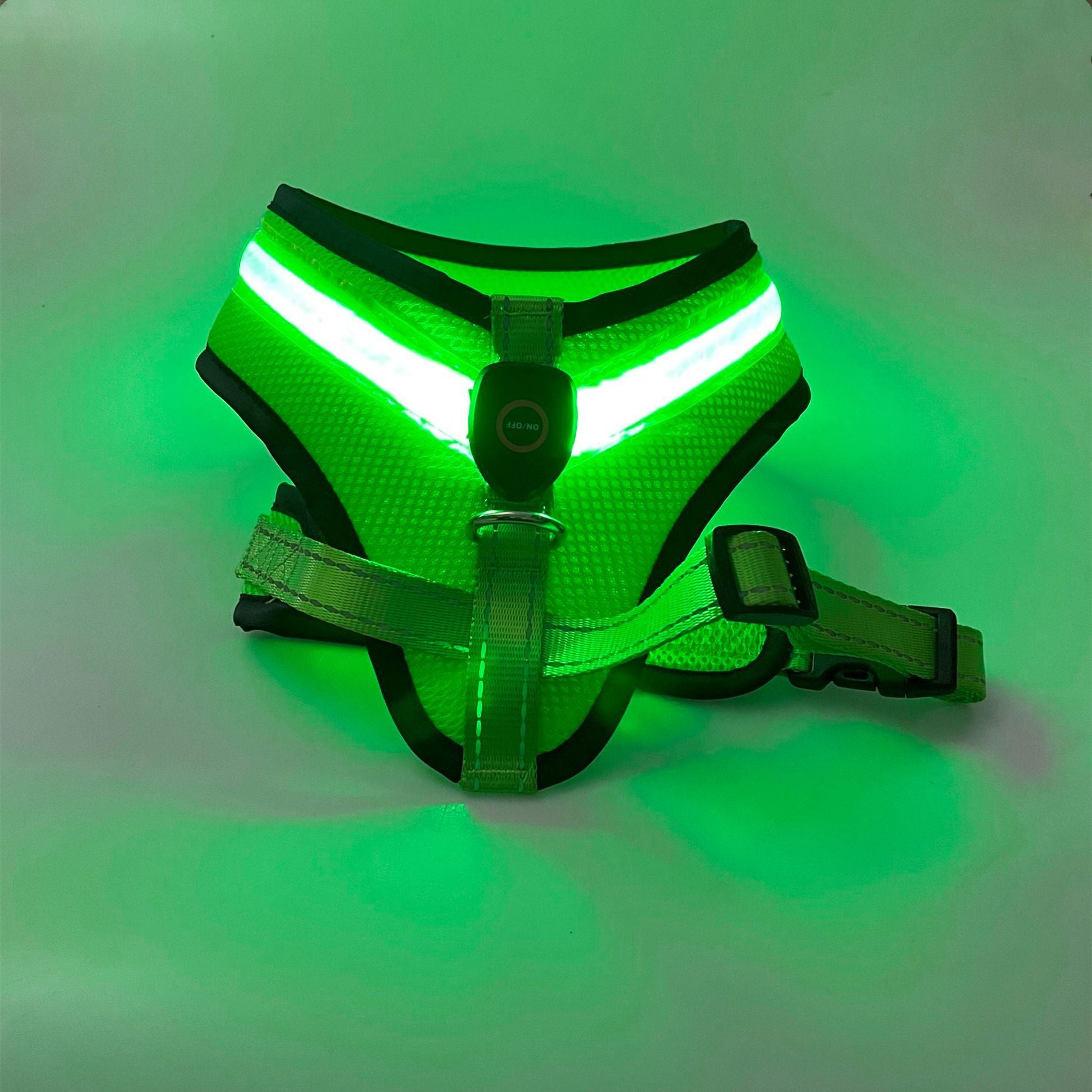 Pet Supplies LED Luminous Dog Chest Strap Rechargeable Mesh Luminous Harness Pet Products