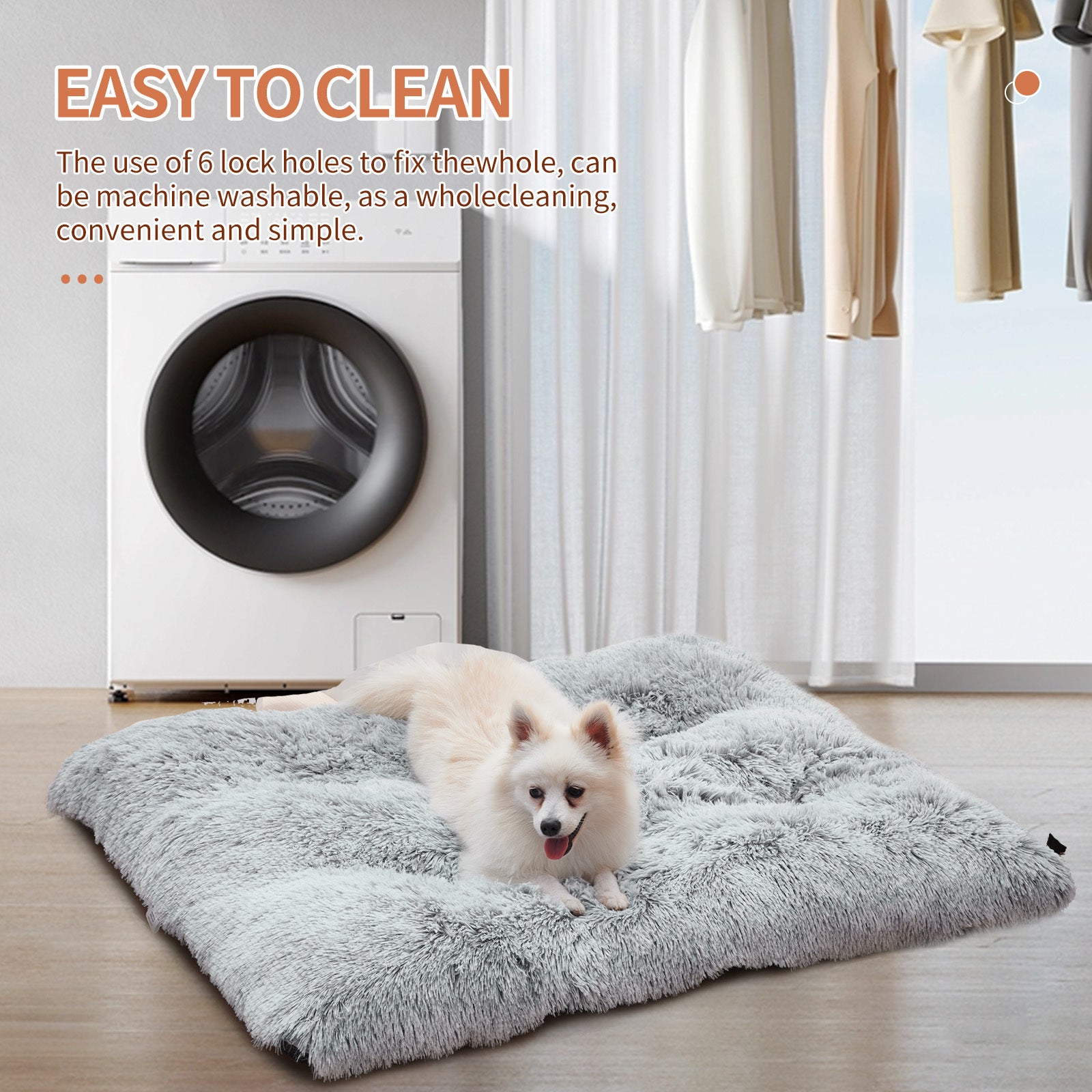Fluffy Dog Crate Pad, Plush Faux Fur Dogs Bed For Dogs, Calming Anti Anxiety Cat Bed For Crate, Soft Warm Dog Crate Mat Non Slip Bottom