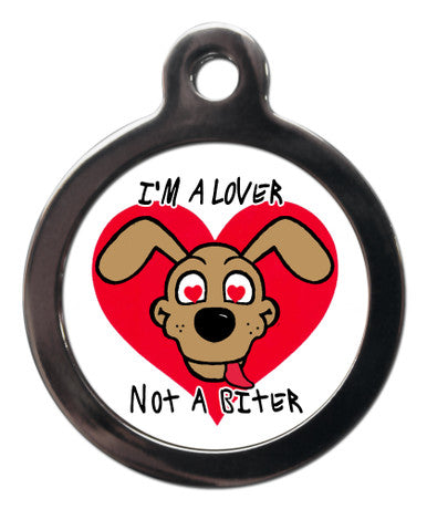 I'M A LOVER NOT A BITER PET ID TAG