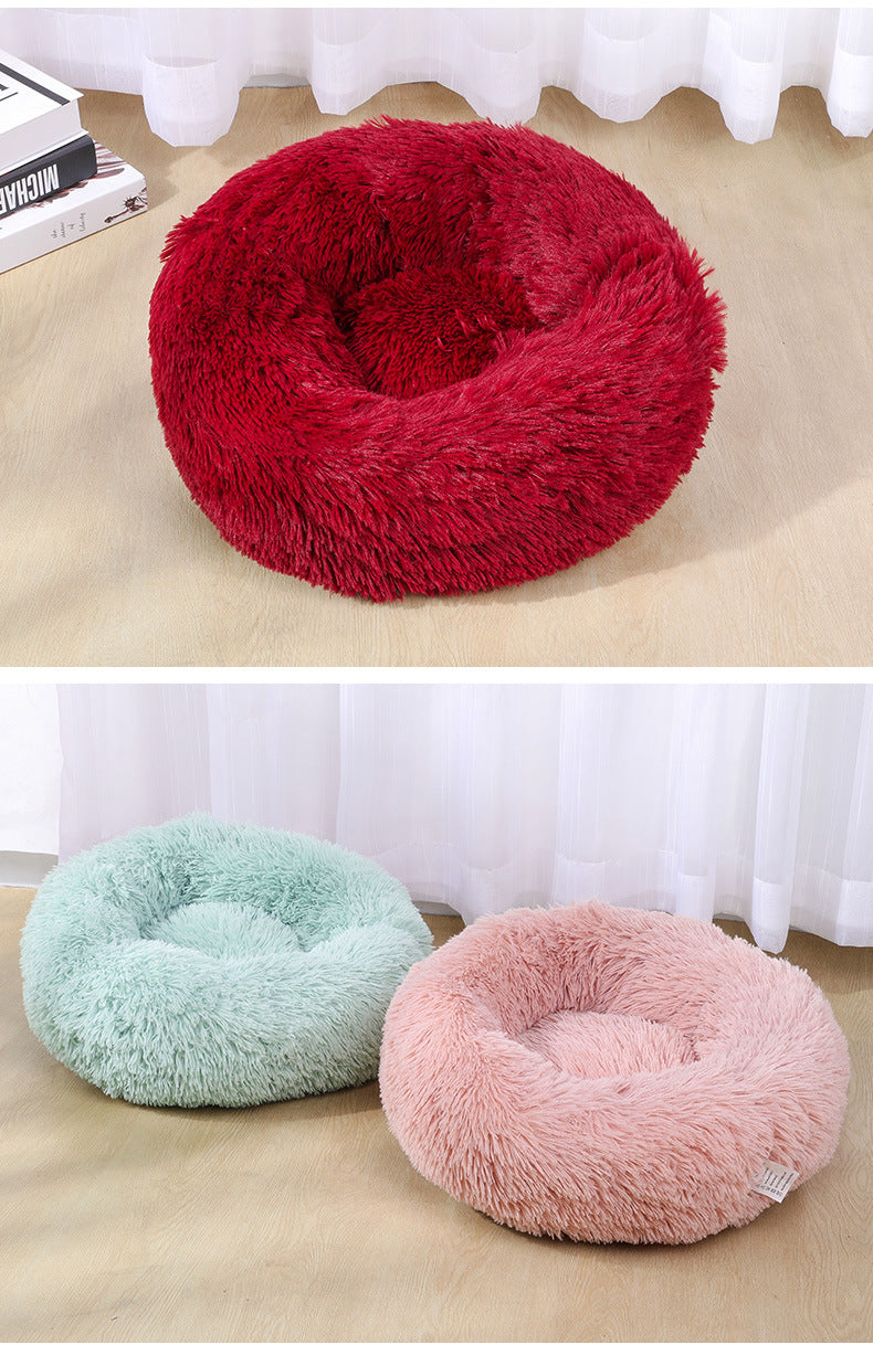 Warm Plush Round Pet Bed