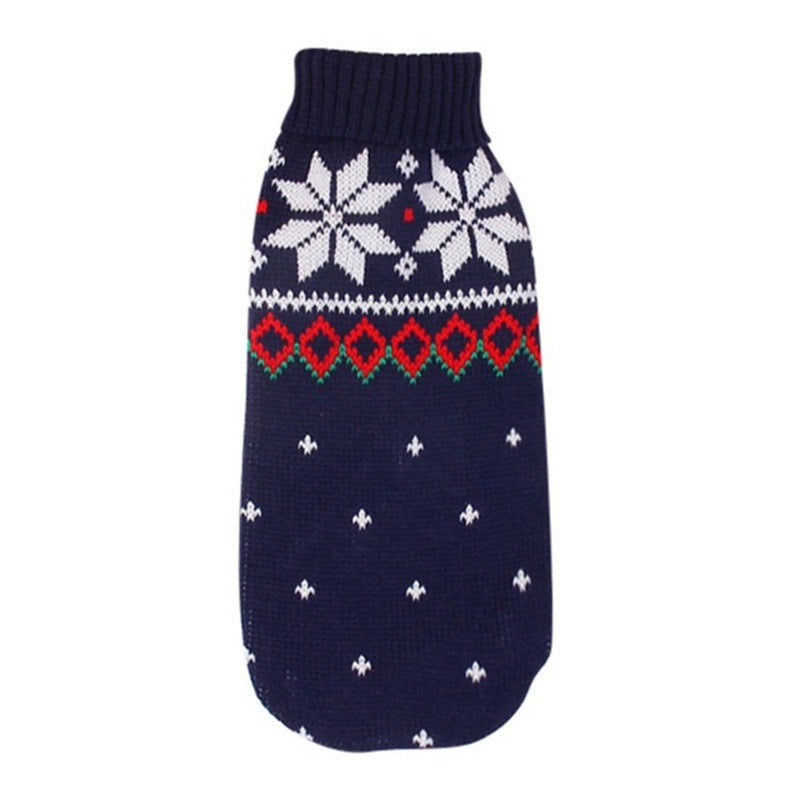Christmas Turtleneck Knitting Sweater Dog Clothing