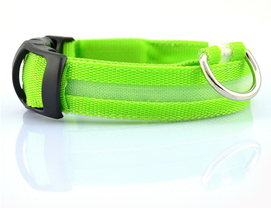 LED Pet Dog Luminous Collar Night Safety Flashing Glow IN DARK