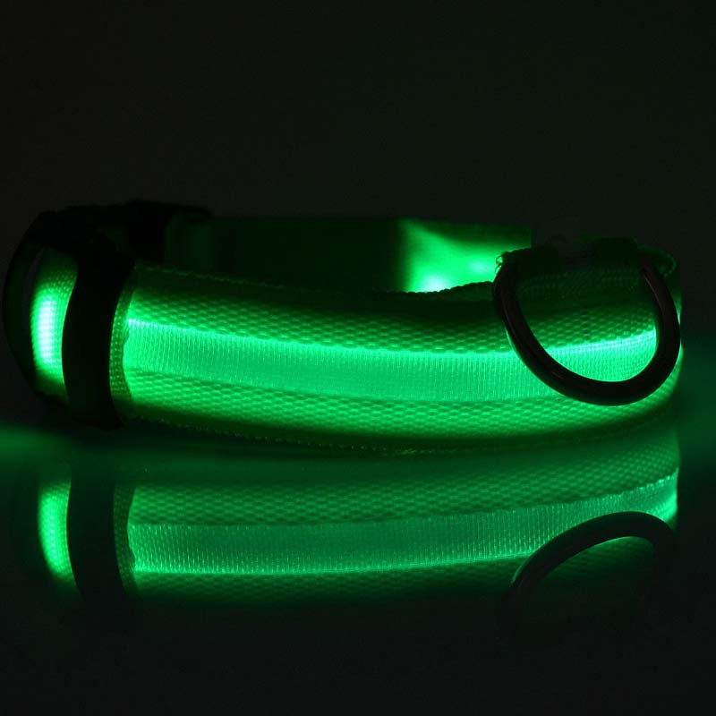 LED Pet Dog Luminous Collar Night Safety Flashing Glow IN DARK