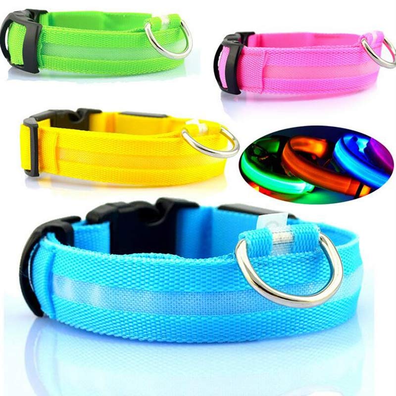 LED Pet Dog Luminous Collar Night Safety Flashing Glow IN DARK