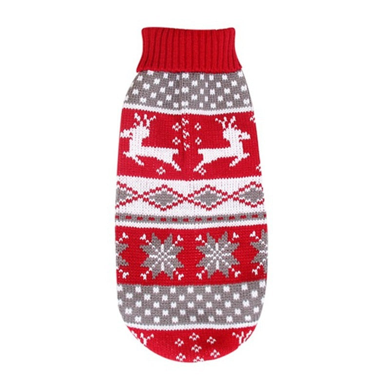 Christmas Turtleneck Knitting Sweater Dog Clothing